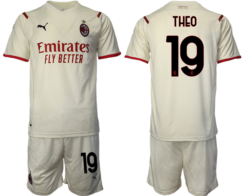 Men 2021-2022 Club AC Milan away cream #19 Soccer Jersey->ac milan jersey->Soccer Club Jersey